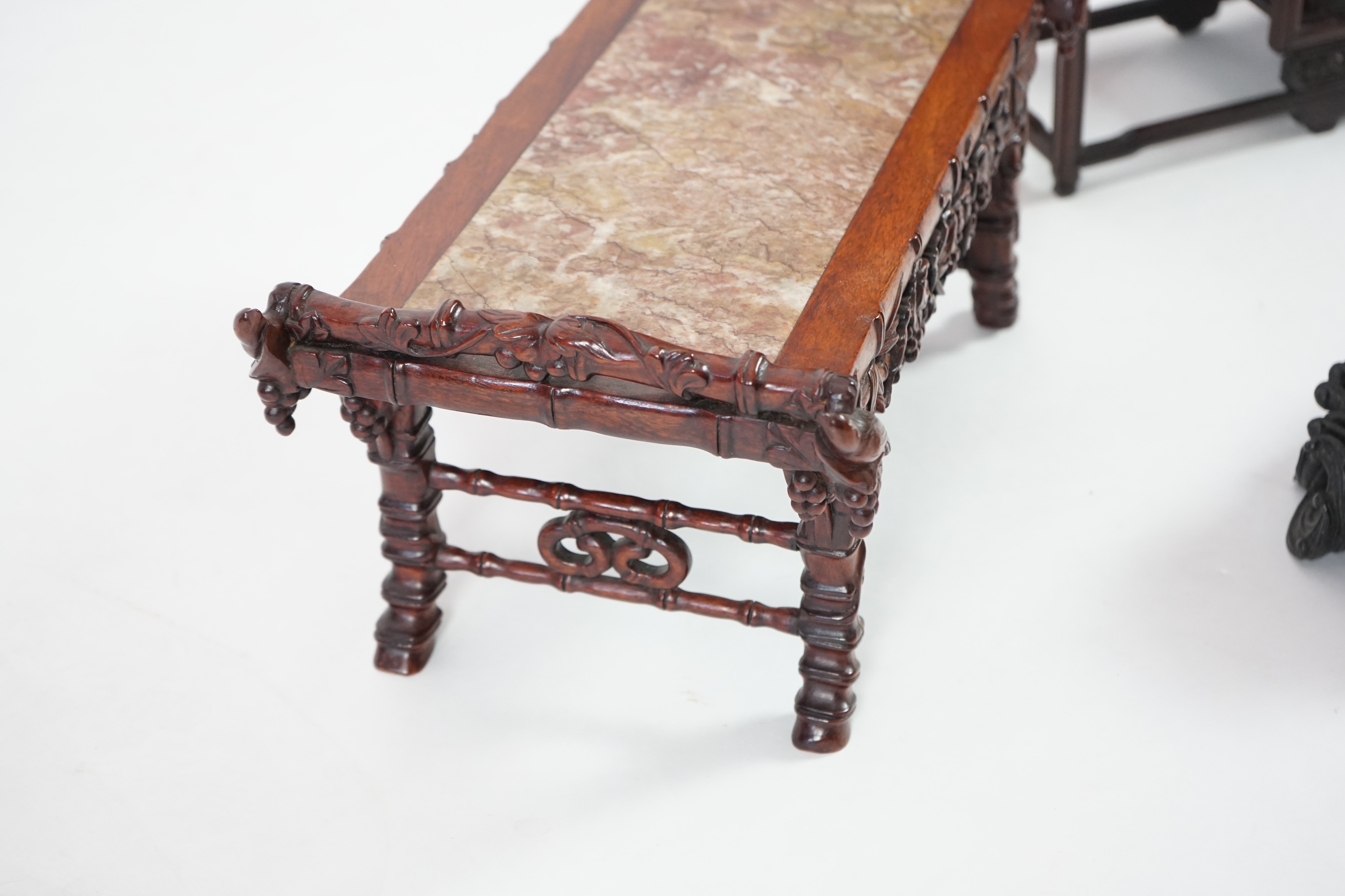 Three Chinese carved wood stands, 19th/early 20th century